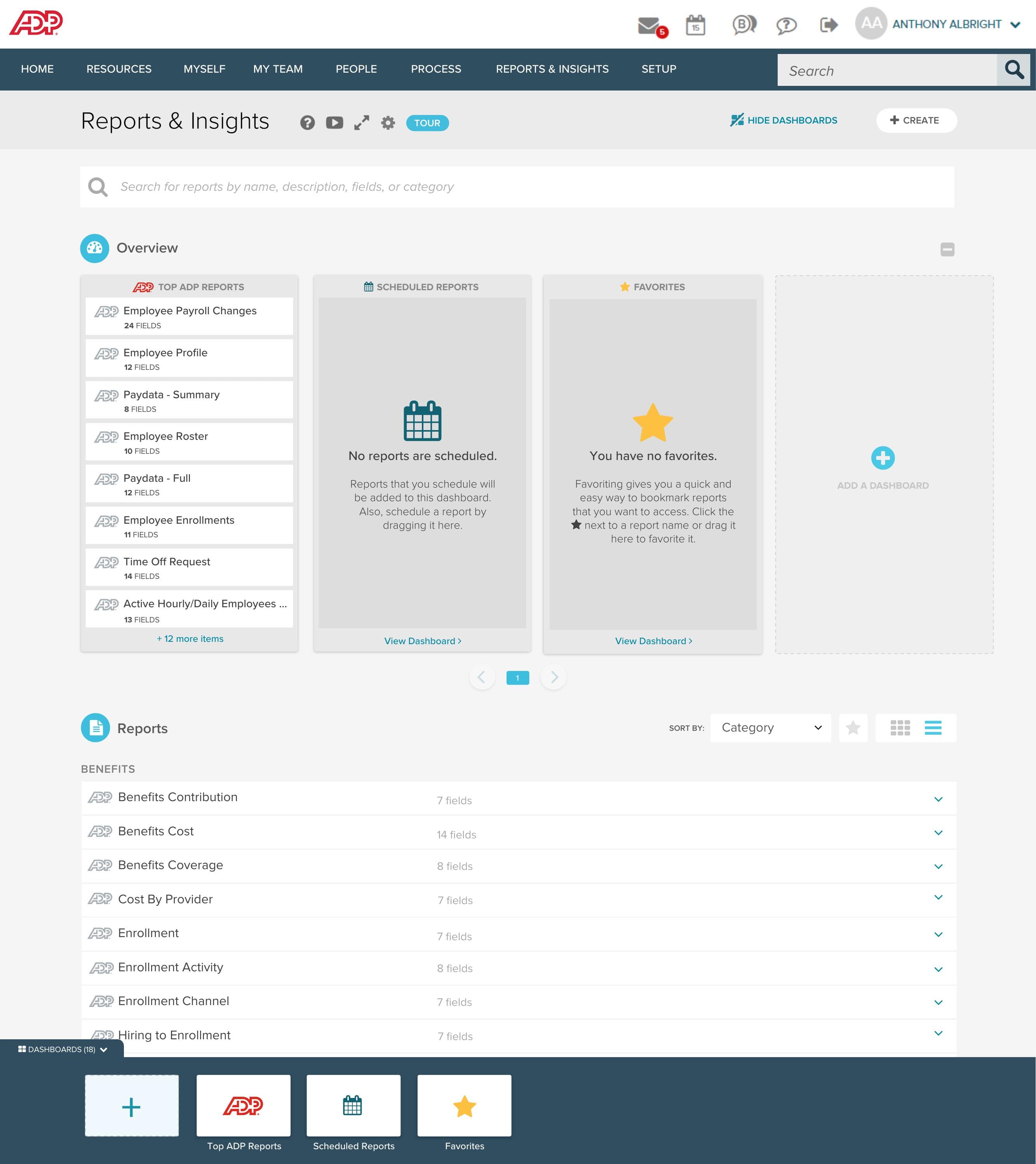 Onboarding — Reporting