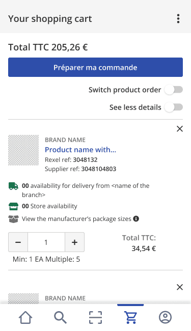 Conflict state — quote in cart modal