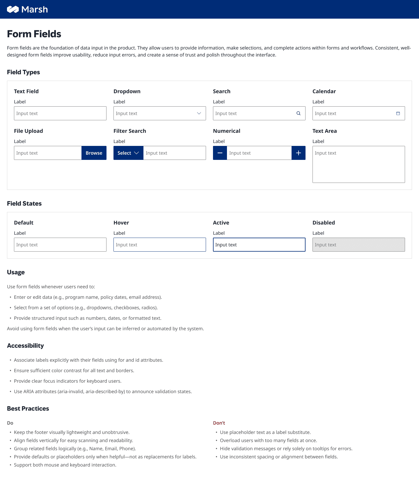 Form Fields
